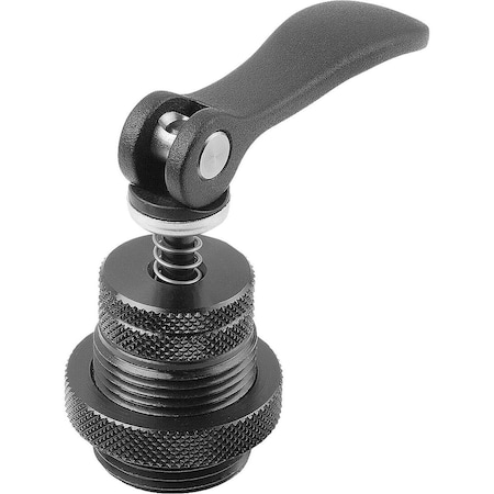 Kipp Eccentric Clamping Module D1=M30X2, Form:D Steel, Black, Comp:Aluminum, Comp:Black K0754.31301008